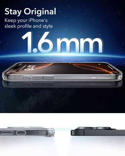Чехол ESR Classic Hybrid Case (HaloLock) (Camera Control) Clear Grey для iPhone 16 Pro Max