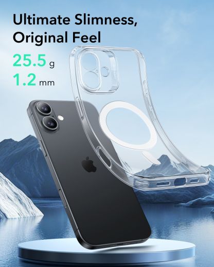 Матовий чохол ESR Zero Clear Case (HaloLock) Frosted Black для iPhone 16 (1A7710202)