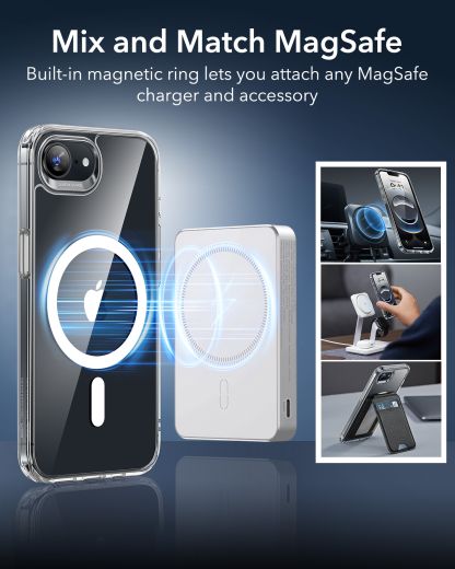 Прозрачный чехол ESR HaloLock Classic Hybrid Case Frosted Black для iPhone 16e (1A84200301)