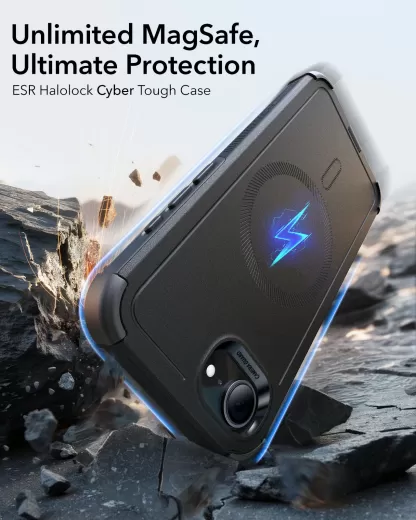 Противоударный чехол ESR HaloLock Cyber Tough Case Black для iPhone 16e