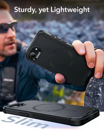 Противоударный чехол ESR HaloLock Cyber Tough Case Black для iPhone 16e