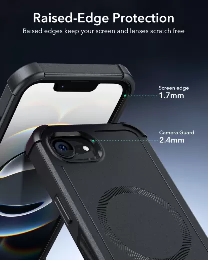 Противоударный чехол ESR HaloLock Cyber Tough Case Black для iPhone 16e