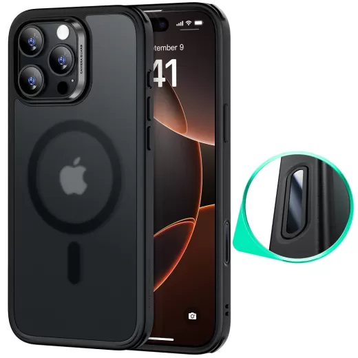 Прозорий чохол ESR Classic Hybrid Case (HaloLock) (Camera Control) Frosted Black для iPhone 16 Pro (1A81800201)