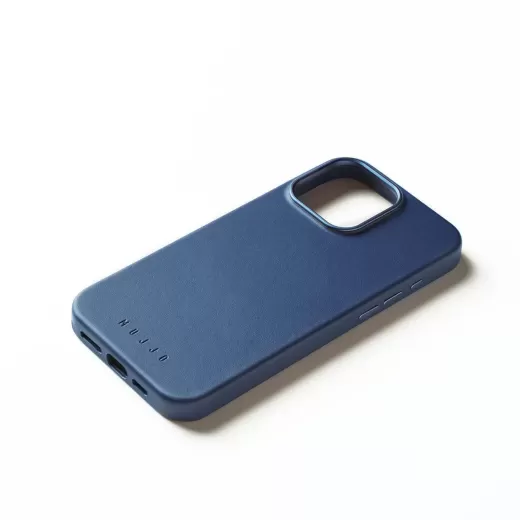 Кожаный чехол Mujjo Full Leather Case Monaco Blue для iPhone 16 Pro