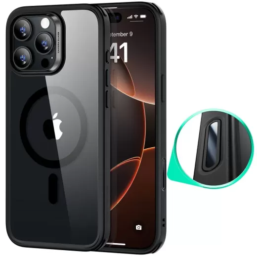 Чехол ESR Classic Hybrid Case (HaloLock) (Camera Control) Clear Black для iPhone 16 Pro