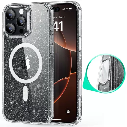 Чехол ESR Classic Hybrid Case (HaloLock) (Camera Control) Clear Shimmer для iPhone 16 Pro Max