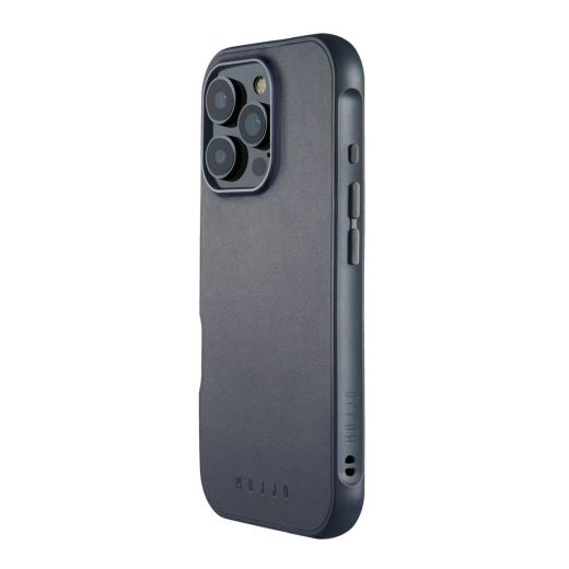 Шкіряний чохол Mujjo Shield Case Steel Blue для iPhone 16 Pro