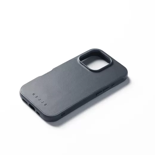 Шкіряний чохол Mujjo Shield Case Steel Blue для iPhone 16 Pro
