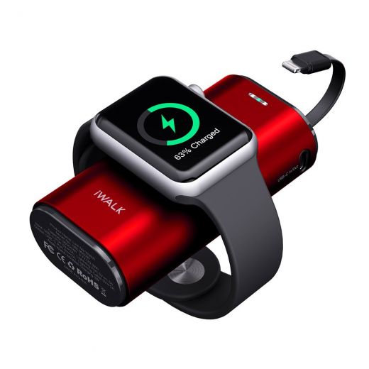 Павербанк (Зовнішній акумулятор) iWalk Power Bank (DBL9000W) Red для Apple Watch