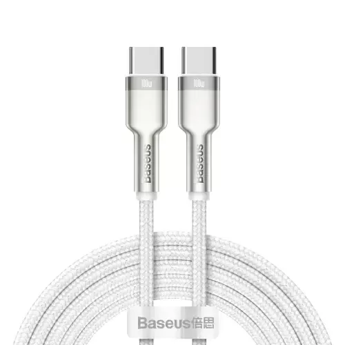 Кабель Baseus Cafule Type-C to Type-C PD 100W 2m White (CATJK-D02)