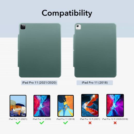 Чехол ESR Rebound Magnetic Smart Case Forest Green для iPad Pro 11" M1 | M2 (2022 | 2021 | 2020)