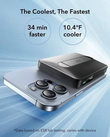 Повербанк с подставкой ESR Qi2 10000 mAh MagSlim Kickstand Power Bank Titanium