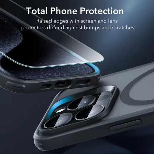 Чехол со стеклом ESR Classic Pro Case (HaloLock) Set Frosted Black для iPhone 15 Pro Max (1A7240101)