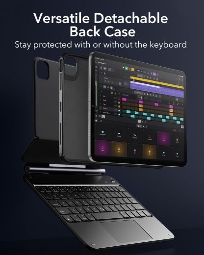 Чохол-клавіатура ESR Rebound Magnetic Keyboard Case 360 US Layout-Black для для iPad Air 11” (2024) | iPad Pro 11" M1 | M2 Chip (2021 | 2022) | iPad Air 10.9" 4 | 5 M1 (2020 | 2022) (6B0140901)