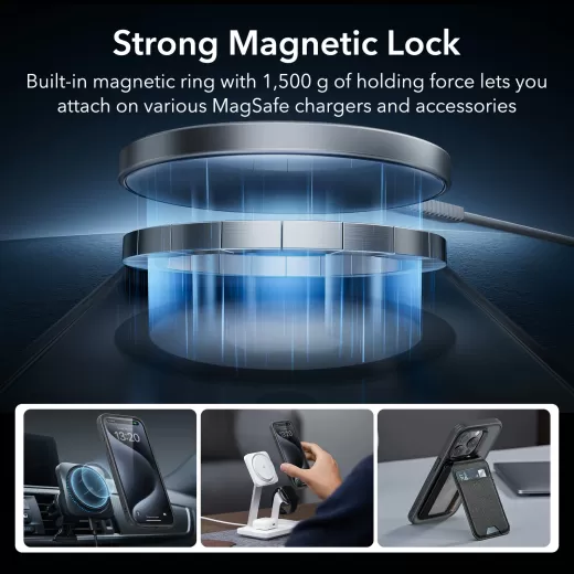 Чехол со стеклом ESR Classic Pro Case (HaloLock) Set Frosted Black для iPhone 15 Pro Max (1A7240101)