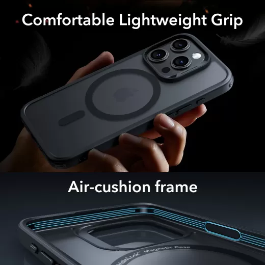 Чехол со стеклом ESR Classic Pro Case (HaloLock) Set Frosted Black для iPhone 15 Pro Max (1A7240101)