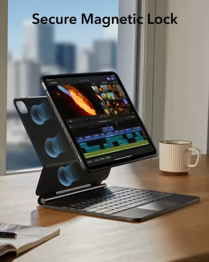 Чохол-клавіатура ESR Rebound Magnetic Keyboard Case 360 US Layout-White для iPad Pro 13” (2024)