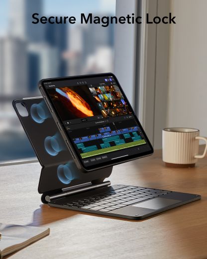 Чохол-клавіатура ESR Rebound Magnetic Keyboard Case 360 US Layout-Black для iPad Air 13” (2024) (6B0240101)