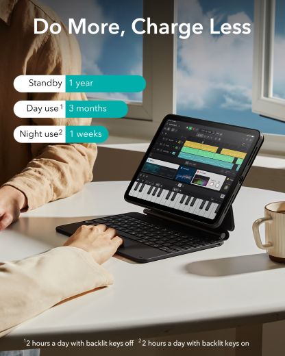 Чохол-клавіатура ESR Rebound Magnetic Keyboard Case 360 US Layout-Black для iPad Air 13” (2024) (6B0240101)