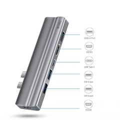 Адаптер WIWU T9 8-in-1 USB-C to 2xUSB3.0 | USB2.0 | 2xHDMI | SD | Micro SD | USB-C