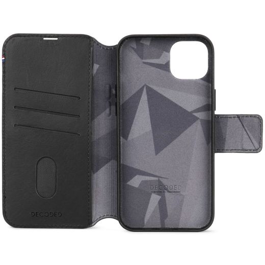Шкіряний чохол-гаманець Decoded Leather Detachable Wallet Case Black для iPhone 15 Plus (D24IPO15PLDW5BK)