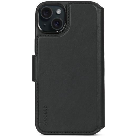 Шкіряний чохол-гаманець Decoded Leather Detachable Wallet Case Black для iPhone 15 Plus (D24IPO15PLDW5BK)