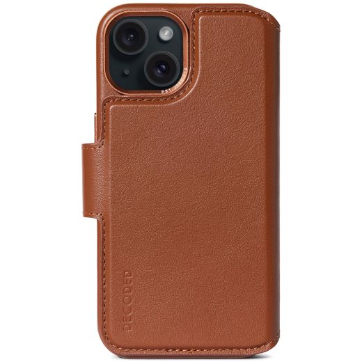 Кожаный чехол-кошелек Decoded Leather Detachable Wallet Case Tan Brown для iPhone 15 Plus (D24IPO15PLDW5TN)