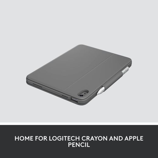 Чохол-клавіатура Logitech Rugged Folio Graphite для iPad 11'' (2025) | iPad 10.9" (2022) 