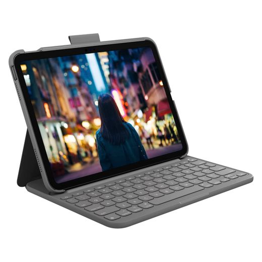 Чохол із клавіатурою Logitech Slim Folio Keyboard Case Oxford Gray для iPad 11'' (2025) | iPad 10.9" (2022) 