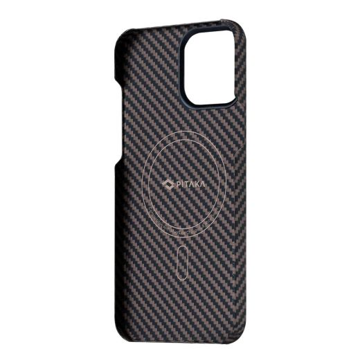 Карбоновый чехол Pitaka MagEZ Case 2 Black/RoseGold (Twill) для iPhone 13 Pro