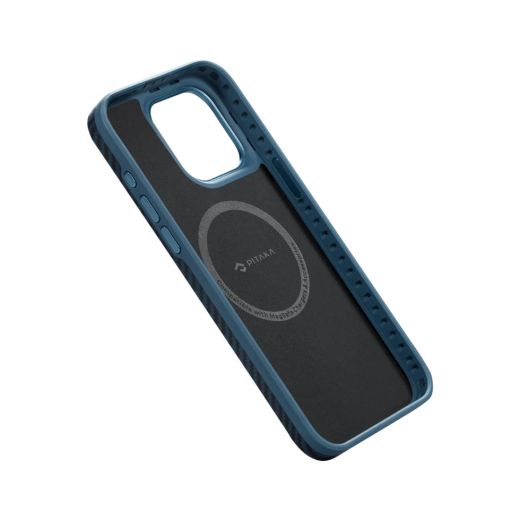 Карбоновий чохол Pitaka MagEZ Case Pro 4 1500D Black/Blue (Twill) для iPhone 15 Plus