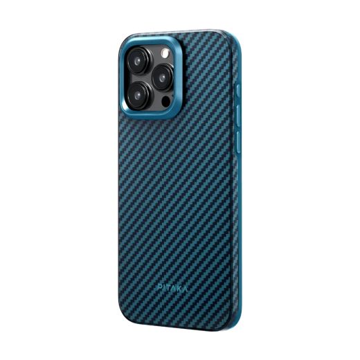 Карбоновый чехол Pitaka MagEZ Case Pro 4 1500D Black/Blue (Twill) для iPhone 15 Pro (KI1508PPA)