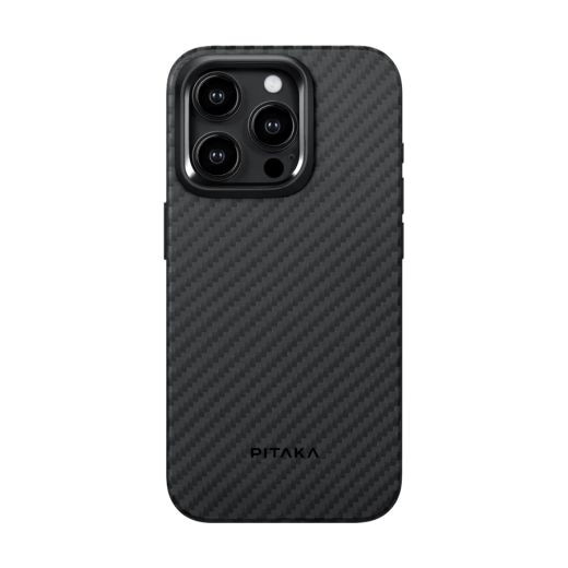 Карбоновий чохол Pitaka MagEZ Case Pro 4 1500D Black/Grey (Twill) для iPhone 15 Pro (KI1501PP)