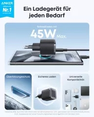 Зарядка Anker Nano Charger (45W, with 1.8м USB-C cable) Black