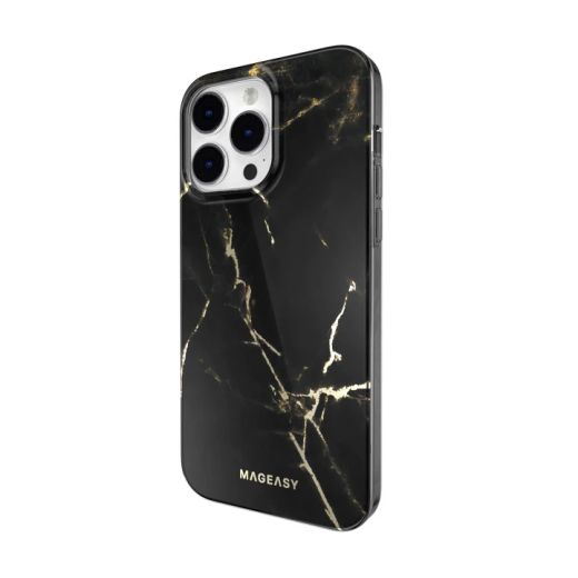 Чехол SwitchEasy Marble Pearl Black для iPhone 14 Pro (MPH61P017PB22)