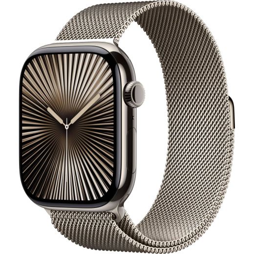 Смарт-часы Apple Watch Series 10 GPS + Cellular 42мм Natural Titanium Case with Natural Milanese Loop (MWXF3)