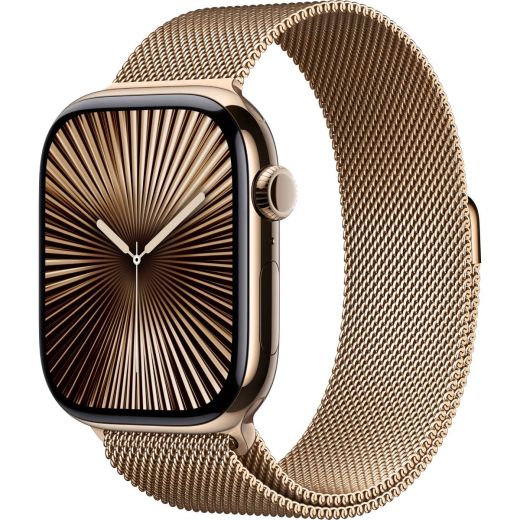 Смарт-часы Apple Watch Series 10 GPS + Cellular 46мм Gold Titanium Case with Gold Milanese Loop (M/L) (MX003)