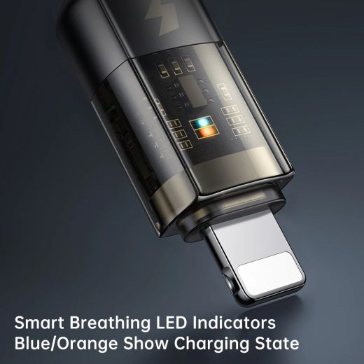 Нейлоновий кабель Mcdodo Auto Power Off 12W Lightning Transparent Data Cable 1.2 метр (CA-3140)