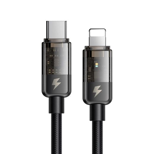 Нейлоновый кабель Mcdodo Auto Power Off 36W USB-C to Lightning Transparent Data Cable 1.8 метр (CA-3161)