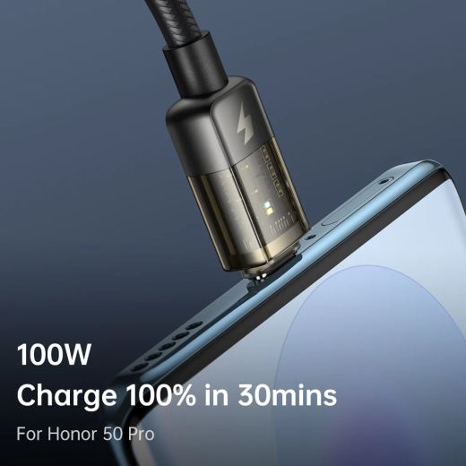Нейлоновий кабель Mcdodo Auto Power Off 6A USB-C Super Charge Transparent Data Cable 1.8 метр (CA-3151)