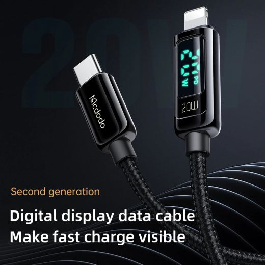 Кабель Mcdodo Digital Pro Type-c to Lightning 36W Data Cable 1.2 метра Black (CA-8810)