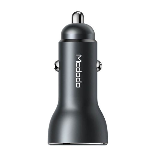 Автомобільний зарядний пристрій Mcdodo LED 5V 3.4A Digital Display Dual USB Ports Car Charger Dark Grey