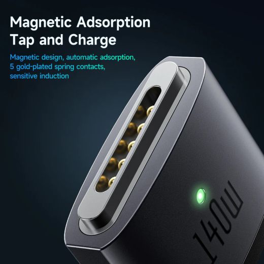 Кабель Mcdodo Magnetic Fast Charging Cable with LED 140W USB-C to MagSafe 3 Black 2 метра (CA-1470)