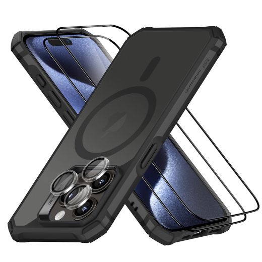 Чехол с защитным стеклом ESR Air Armor Clear Case Set (HaloLock) Case Clear Black для iPhone 15 Pro