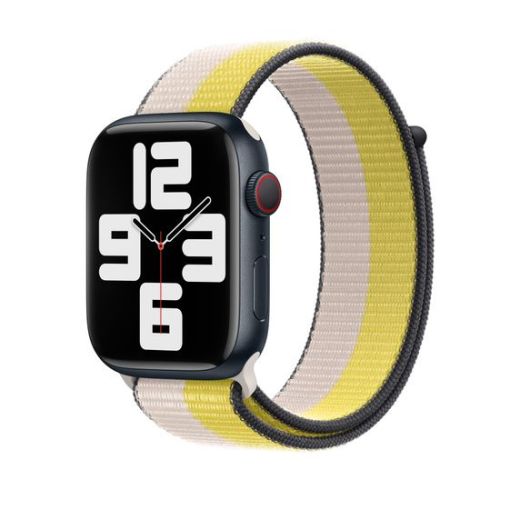 Оригинальный ремешок Apple Sport Loop Oat Milk | Lenon Zest для Apple Watch 42mm | 41mm | 40mm | 38mm (MN5T3)