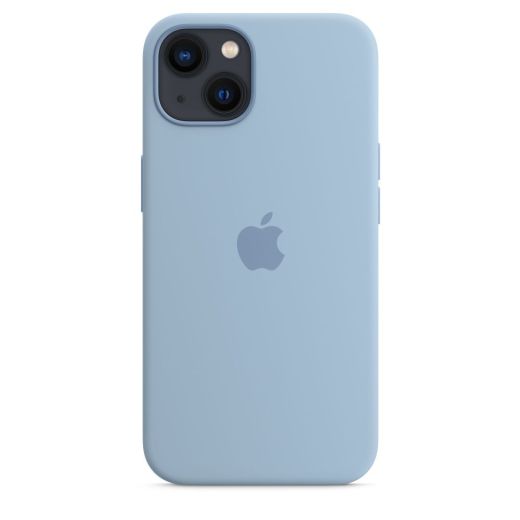 Оригинальный силиконовый чехол Apple Silicon Case with MagSafe Blue Fog (MN613) для iPhone 13