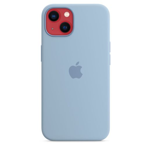 Оригинальный силиконовый чехол Apple Silicon Case with MagSafe Blue Fog (MN613) для iPhone 13