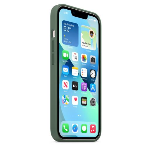 Оригинальный силиконовый чехол Apple Silicon Case with MagSafe Eucalyptus (MN633) для iPhone 13