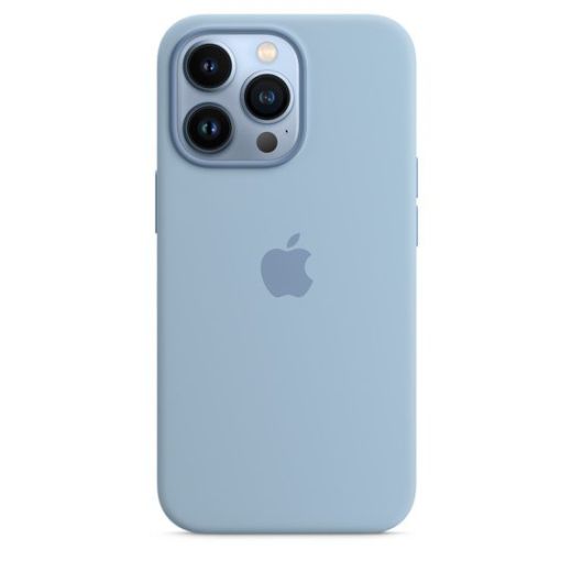 Оригинальный силиконовый чехол Apple Silicone Case with MagSafe Blue Fog (MN693) для iPhone 13 Pro Max