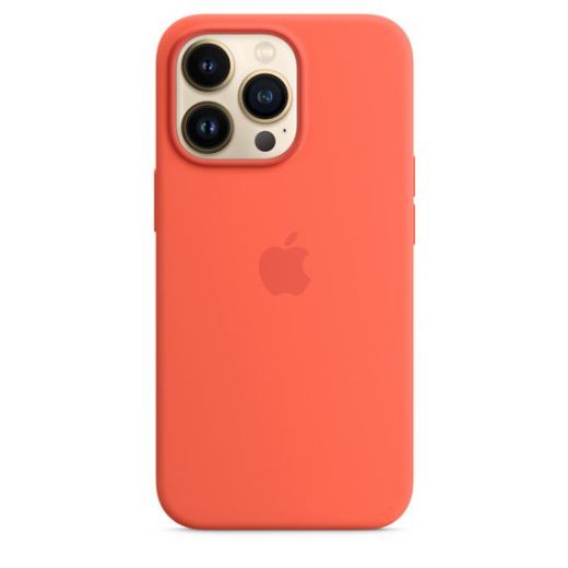 Оригинальный силиконовый чехол Apple Silicone Case with MagSafe Nectarine (MN683) для iPhone 13 Pro